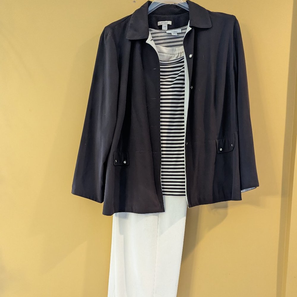 3 Piece Brown & Cream Summer Pantsuit